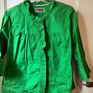 rOUTE 66 Green Jacket with Ruffles size Large